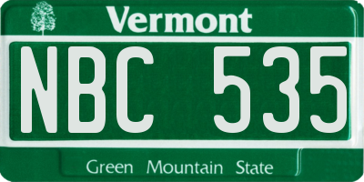 VT license plate NBC535