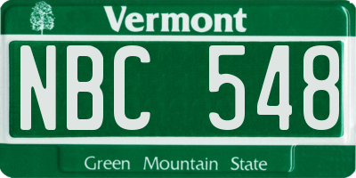 VT license plate NBC548