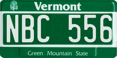 VT license plate NBC556
