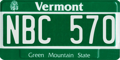 VT license plate NBC570