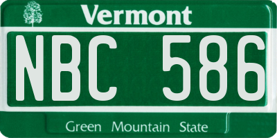 VT license plate NBC586