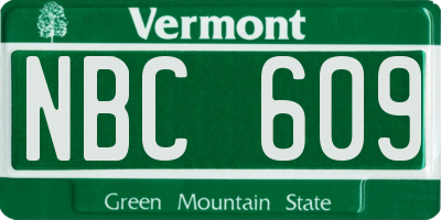 VT license plate NBC609
