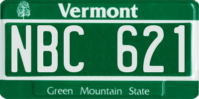 VT license plate NBC621