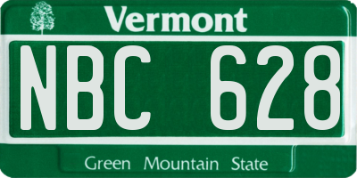 VT license plate NBC628