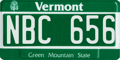 VT license plate NBC656