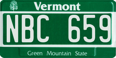 VT license plate NBC659