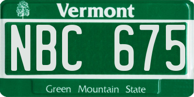 VT license plate NBC675