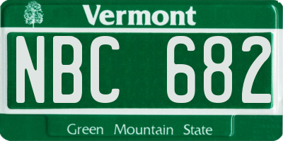 VT license plate NBC682