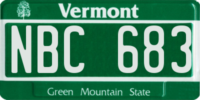 VT license plate NBC683