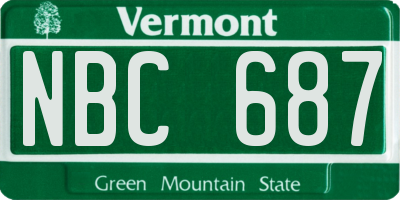 VT license plate NBC687