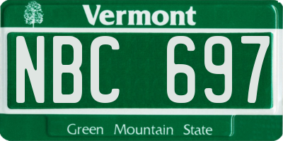 VT license plate NBC697