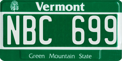 VT license plate NBC699