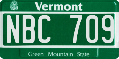 VT license plate NBC709