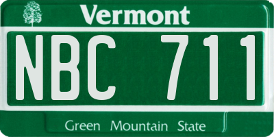 VT license plate NBC711