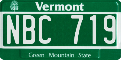 VT license plate NBC719