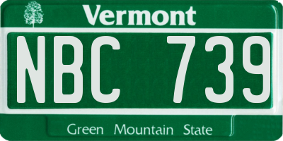 VT license plate NBC739