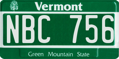 VT license plate NBC756