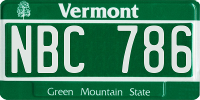 VT license plate NBC786