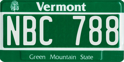 VT license plate NBC788