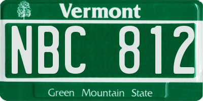 VT license plate NBC812