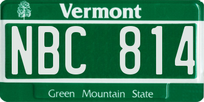 VT license plate NBC814