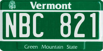 VT license plate NBC821