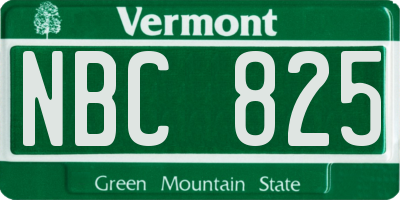 VT license plate NBC825