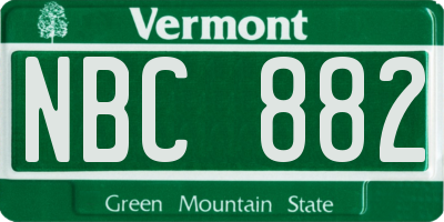VT license plate NBC882
