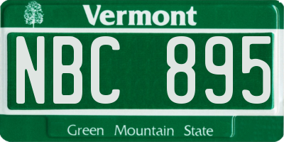 VT license plate NBC895