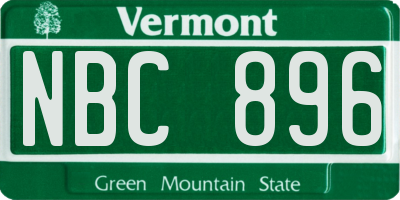 VT license plate NBC896