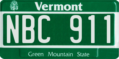 VT license plate NBC911