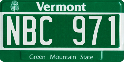 VT license plate NBC971