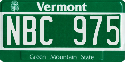 VT license plate NBC975
