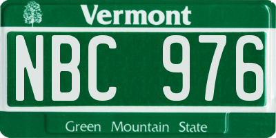 VT license plate NBC976