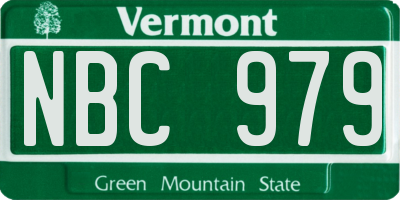 VT license plate NBC979