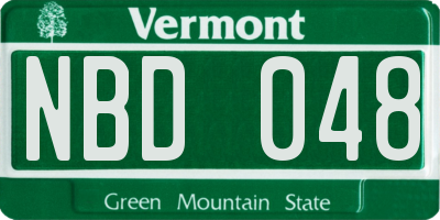 VT license plate NBD048