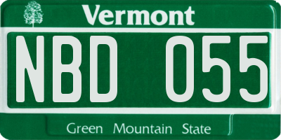 VT license plate NBD055