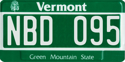 VT license plate NBD095