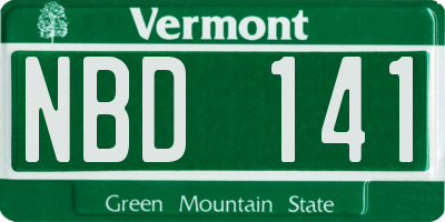 VT license plate NBD141