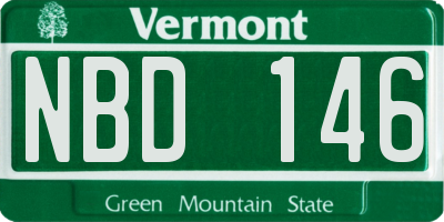 VT license plate NBD146