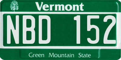 VT license plate NBD152