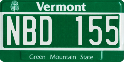 VT license plate NBD155