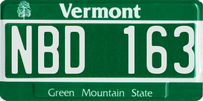 VT license plate NBD163