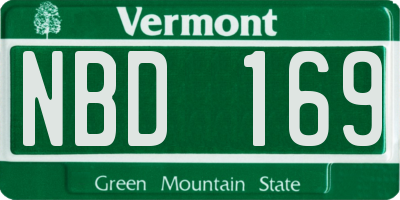VT license plate NBD169