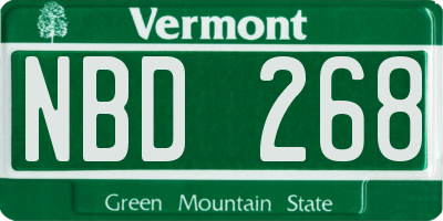 VT license plate NBD268