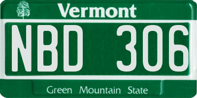 VT license plate NBD306