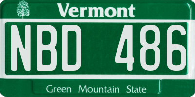 VT license plate NBD486
