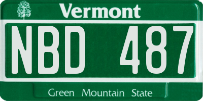 VT license plate NBD487