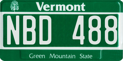 VT license plate NBD488