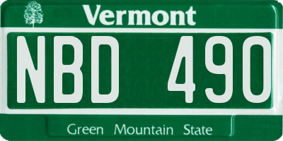 VT license plate NBD490